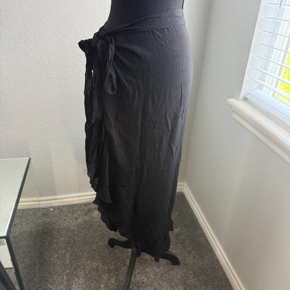 Cupshe Black Side Tie Midi Sarong, One Size